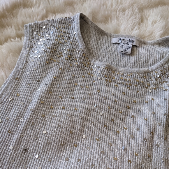 Silver & Sequin Ribbed Top - Picture 5 of 5